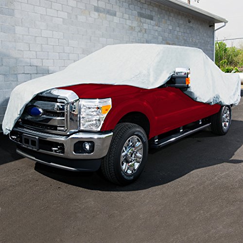 Budge Rain Barrier Truck Cover Fits Truck with Long Bed Crew Cab Pickups up to 264 inches, TRB-9 - (Polypropylene with Waterproof Film, Gray)