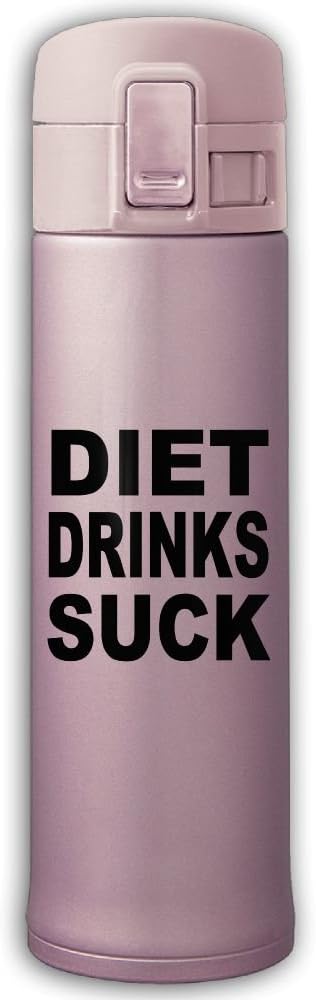 Cupcari Stainless Steel Mug Diet Drinks Suck Custom Vacuum Cup, 16-Ounce, Pink