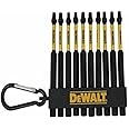 DEWALT Flex Torq 3.5in Square/Robertson 10 Pack Impact Ready Bits with Carabiner, for Drills and Impact Drivers (DWA3SQ2IRCAR