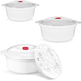 3 Pieces Microwave Bowls with Lids Assorted Sizes Microwave Soup Bowl with Lid and Steam rack Dishwasher Safe Microwave Dishes for Ramen Noodle College Dorm Microwave Cookware Kitchen Supplies
