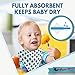 Superbaby Cotton Bandana Drool Bibs – Keeps Your Baby Clean & Dry – Cute 5 Pack Colors for Boys & Girls – 100% Hypoallergenic Organic Cotton Front & Soft Fleece Back – Snaps in Place Baby Bibs