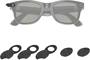 EYSOFT LED Light Blocking Cover Compatible with Ray-Ban Meta Wayfarer/Skyler/Headliner Smart Glasses Accessories,Rotating LED Light Blocker Glasses Accessories-5 Pack-Black