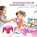 WolVol 2-in-1 Folding Kitchen Cooking Set - Pretend Kitchen Playset w/Lighted Stove, Pots, Utensils, Vegetable & Play Foods - Lights and Sounds - Non Toxic Learning Toys for Kids