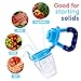Baby Food Feeder, Tinabless Fresh Fruit Feeder Infant Teething Toy Nibbler Teether Pacifier and Silicone Pouches for Baby with Clip M (2Pcs)