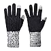 Womens Winter Gloves, Warm Soft Fleece Lined Suede Gloves, Touchscreen Texting by REDESS, Black Line