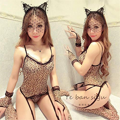GREQ-Lingerie-Intimo-da-Donna-Sexy-Lingerie-Sexy-da-Donna-Reggicalze-Uniforme-Tentazione-Collant-Stampa-Leopardata-Set-Nuove-Calze