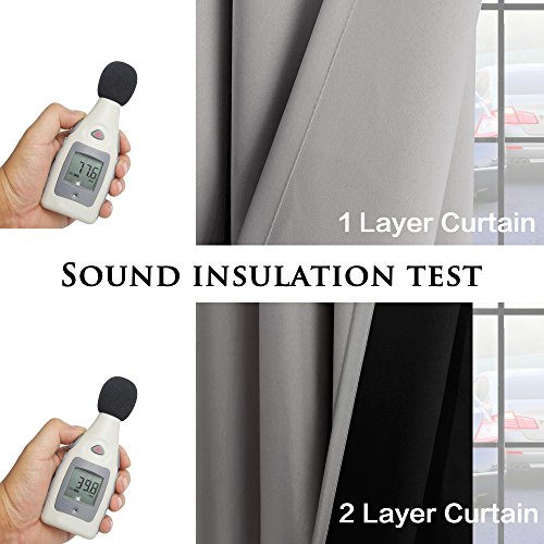 image for Flamingo P Full Blackout Energy Efficient Curtains Faux Silk Satin wit