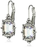 1928 Jewelry Silver-Tone Aurore Boreale Octagon Drop Earrings