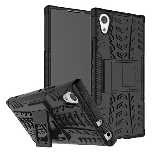Sony Xperia XA1 case,Yiakeng Shock Absorbing Dual Layer Protective Fit Armor Case Cover Shell For Sony G3123, Sony Xperia XA1 Dual 5" (Black)