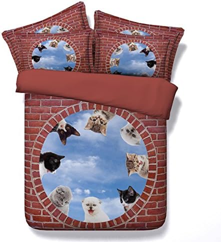 WARMYIY-3D HD Digital Print Bedding Set Comforter shell/ Quilt Cover Set 4pcs, including 1 Comforter shell/ Quilt Cover, 1 bed sheet, 2 pillowcases Twin Full Queen King Size