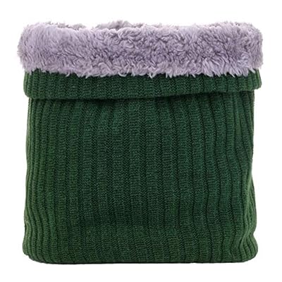 CRUOXIBB Winter Double-Layer Neck Warmer Soft Fleece Lined Thick Knit Circle Loop Scarf for Men Women