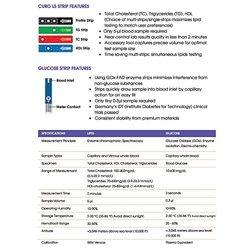 DZWJ Blood Cholesterol and Glucose Test Kit Digital Meter 10 Total Cholesterol Strips Included - Thumbnail 2