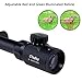 Ohuhu Hunting Rifle Scope, 6-24x50 AOE Red Green Illuminated Reticle Tactical Mil Dot Gun Sight with Free Mounts, Black