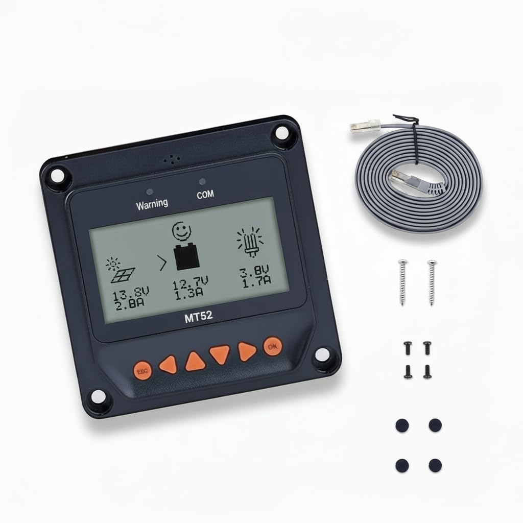 Fuhuihe MT50 LCD Display Remote Meter, Suitable for Tracer-A/An/BN Series 10-100A MPPT Solar Charge Controller
