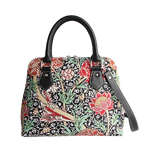 Signare Tapestry Handbags Shoulder bag and Crossbody Bags for Women with William Morris Designs (The Cray, CONV-CRAY)