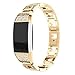 Zinc alloy Watch Band For Fitbit Charge 2, Metal Replacement Bracelet Adjustable Fitbit charge 2 Bands with Rhinestone (Gold)