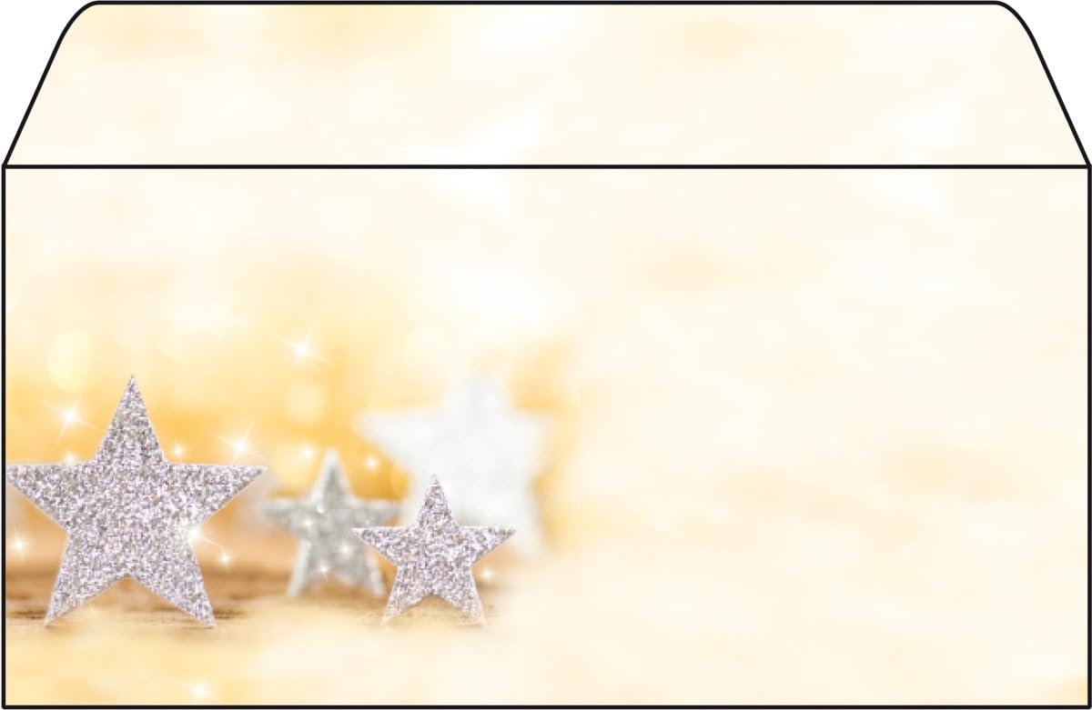 SIGEL DU035 Christmas envelopes "Glitter Stars", DL, without window, 90 gsm, 50 Pieces — image 1