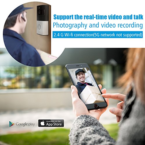 Wireless Video Doorbell, Feagar 720P Wifi Door Bell Camera Kit with Low Power Consumption,Free Storage,Two-Way Audio, Infrared Night Vision, Motion Detection and Remote Control for IOS and Android - Thumbnail 3