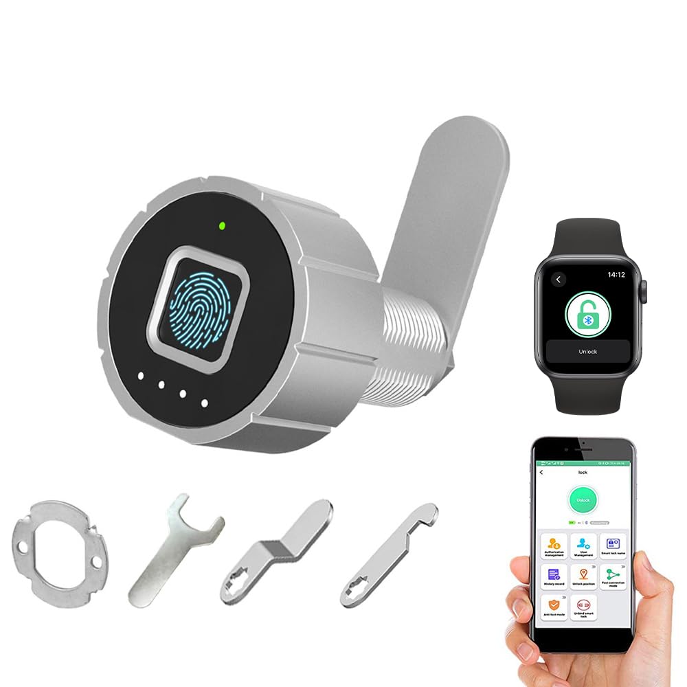 Photo 1 of Fingerprint Drawer Lock eLinkSmart Bluetooth App Cabinet Lock 20MM (17MM) for Home Office Mailbox Keyless Furniture Lock with 3 Sizes Tubular ?Cam 20 Fingerprints 1000+ App Users