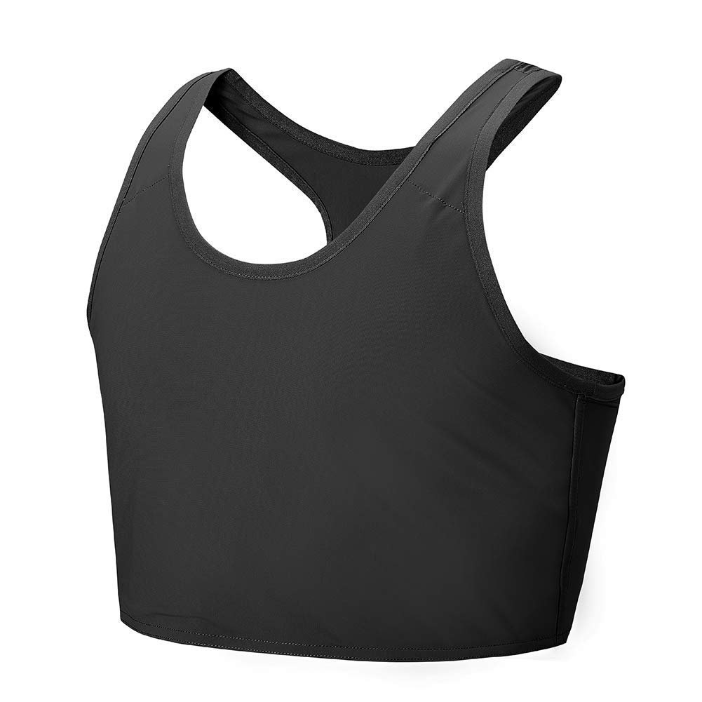 Idtswch Chest Binder - Transgender Breast Compression Bra, Black, XXX-Large