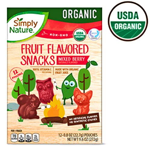 Simply Nature Organic Fruit Flavored Snacks NON-GMO Mixed Berry