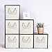 StorageWorks Polyester Storage Cube Box with Strong Cotton Rope Handle, Foldable Basket Organizer Bin, White, Bamboo Style, Medium, 3-Pack