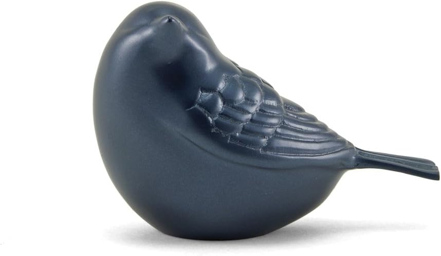 OneWorld Memorials Songbird Bronze Keepsake Urns - Extra Small - Holds Up to 5 Cubic Inches of Ashes - Frost Blue Keepsake for Ashes - Engraving Sold Separately