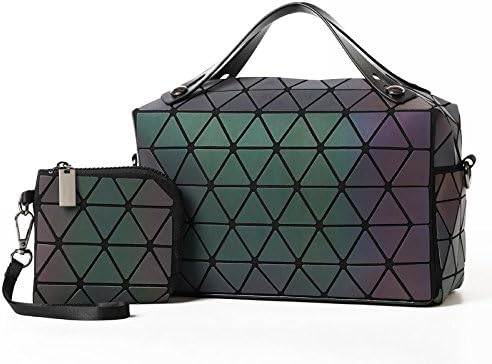 Luminous Women Bag Geometry Plain Folding Shoulder Bags Noctilucent Composite Bags Girls Handbags