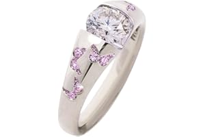 shiYsRL Exquisite Jewelry Ring Love Rings Fashion Women Butterfly Cubic Zirconia Inlaid Finger Ring Wedding Party Jewelry Wedding Band Best Gifts for Love with Valentine's Day