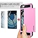 iPhone 5S Case, iPhone 5 Case, Vofolen Impact Resistant iPhone 5S Wallet Case Hybrid Armor Snap-on Black Soft Rubber Bumper Cover Protective Shell Card Holder for iPhone 5 5S - Pink