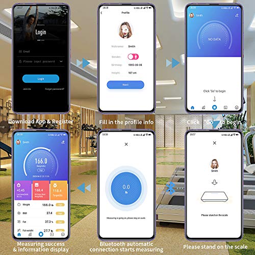 Body Fat Scale,Scales for Body Weight,Weight Scales for People Bathroom Scales digital weight,Body Fat Rate/Weigh/Bone Mass/Muscle Mass,Health Management Through APP via Bluetooth