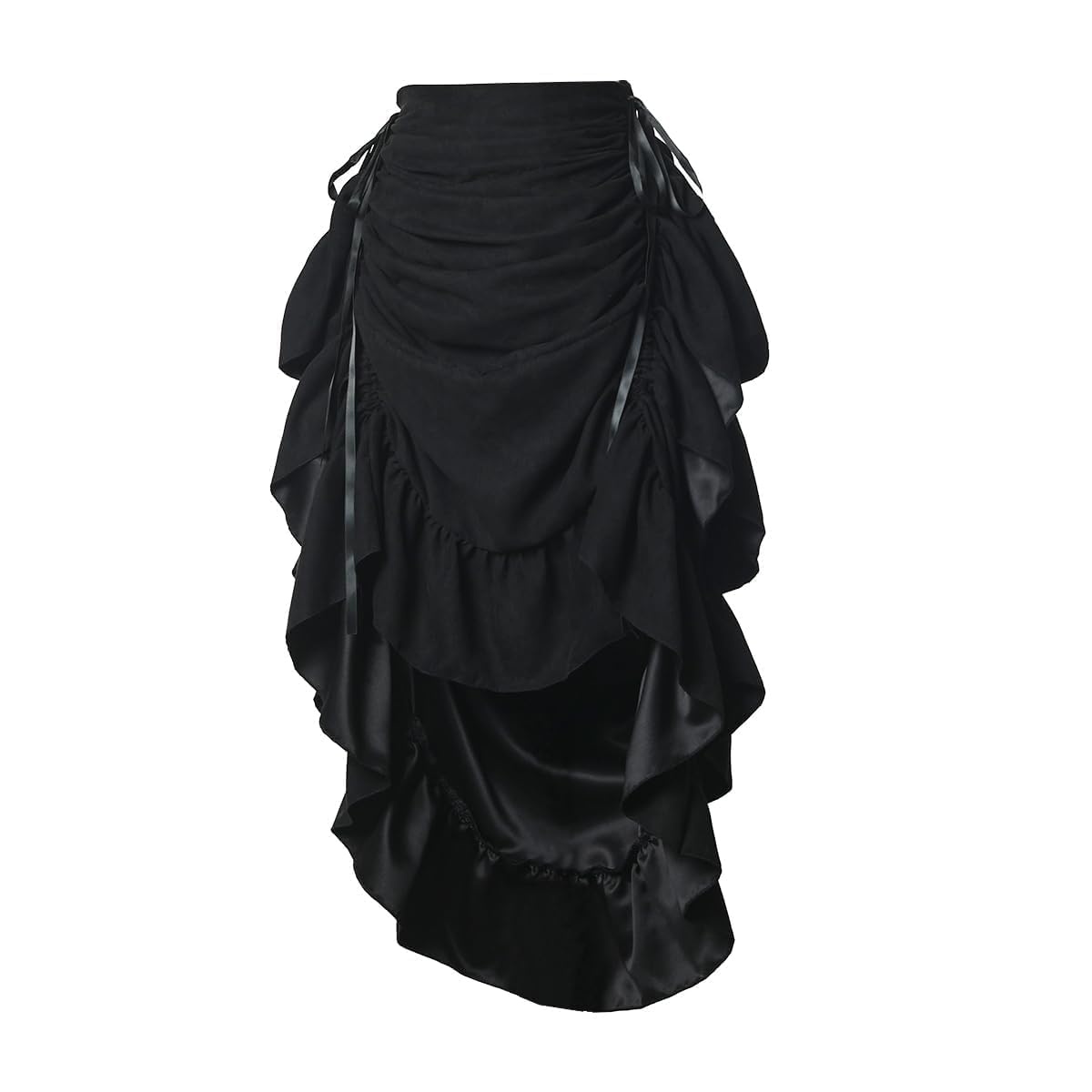 GRACEART Women's Steampunk Skirt Adjustable Ruffle Gothic Vintage Skirt