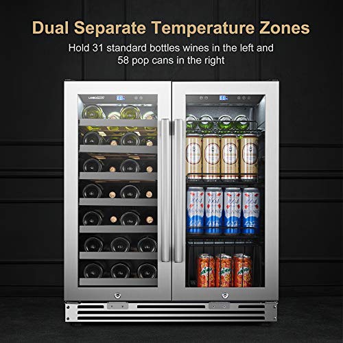 Lanbopro Wine and Beverage Cooler, 30 Inch 31 Bottle and 58 Can Pricepulse