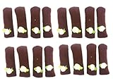 Viskey Knitting Wool Chair Legs Cover Floor Protector Brown 16pcs/4sets
