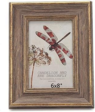 leyoubei Vintage Feel Photo Frame With Glass Front for documents or photo graphs for Wall &amp; Tabletop Decoration (6x8"Deep brown)