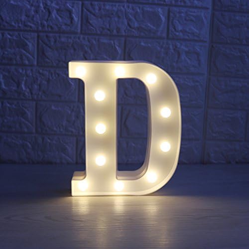 LED Letter Lights Alphabet Light Up Sign Decorative Lights for Festival Decorative Letter Party Wedding(Battery Operated),D
