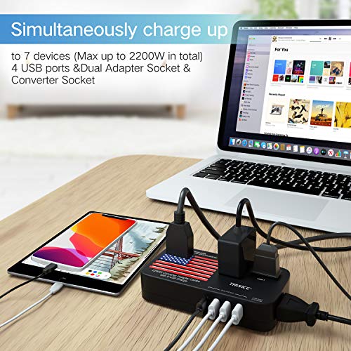 2200W Exclusive Voltage Converter and 10A Travel Adapter with 4Port