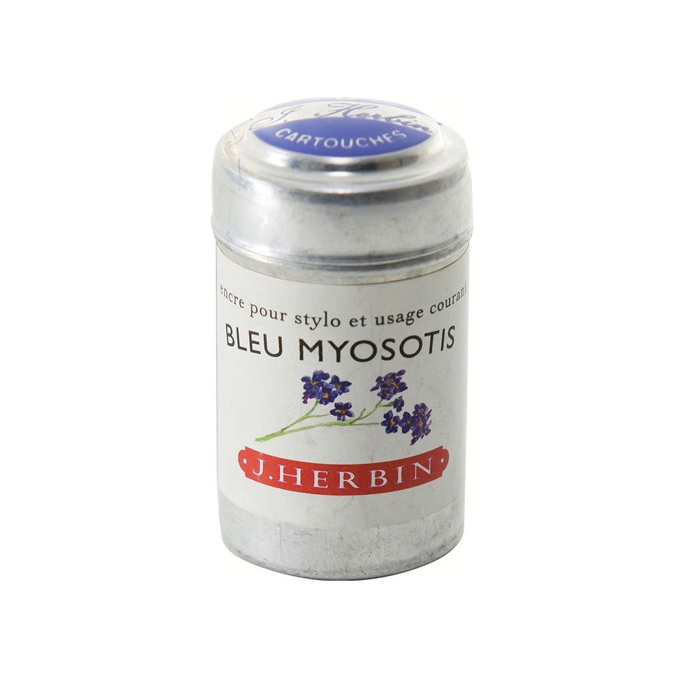 Jacques Herbin 20115T - Box of 6 ink cartridges for fountain pens and rollerball pens - (packaging-free product - zero-waste objective) - Bleu Myosotis — image 1
