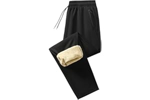 Sweatpants for Men Fleece Lined Winter Pants Warm Sherpa Joggers Drawstring Trousers with Pockets Workout Gym Bottoms