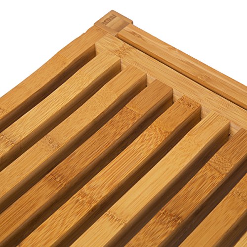 Shower Bench Seat & Bath Spa Shaving Stool with Storage Shelf, Sturdy & Waterproof Bamboo Bathroom Fixtures