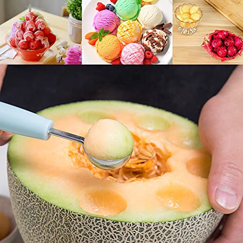 2 Pack Melon Baller Scoop,Stainless Steel Fruit Decoration Carving