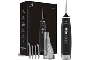 HUACO CARE Water Flosser Equipped with Two Water Tanks for Home and Travel,3 Modes Dental Oral Irrigator,Portable,IPX7 Waterproof,Powerful Battery Life, Water Dental Flossers for Teeth (Black)