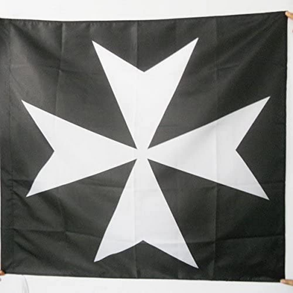 AZ FLAG - Hospitaller Order Knights of St John of Jerusalem Flag - 3x3 Ft - 100% Polyester Order of Malta Banner with Sleeve - Fade Resistant - Vivid Colors - 3' x 3' Feet - 90x90 Cm