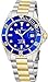 Revue Thommen Mens Diver Watch Automatic Sapphire Crystal - Analog Blue Face Two Tone Metal Band Stainless Steel Dive Watch Swiss Made - Scuba Diving Watches for Men Waterproof 300 Meters 17571.2145
