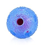 Interactive Dog Ball Toy, Adoric Life IQ Treat Ball Food Dispensing Dog Toy Teeth Cleaning Ball Training Ball, Non-Toxic Durable Rubber Playing Chew Toy Balls for Small Medium Large Dogs (Blue)