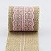 Set of 4 Natural Jute Burlap Rolls Ribbon with Lace 2.3