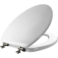Siege De Toilette MAYFAIR Benton Slow-Close Elongated Toilet Seat With Chrome Hinges - Enameled Wood, Whisper Close Mayfair Bennett Toilet Seat