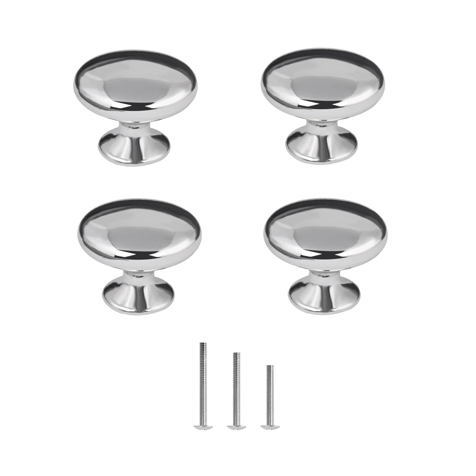 ShipeeKin 4X Silver Polished Chrome Cabinet Knobs Round Mushroom Drawer Door Knob Pull Handles 30mm for Cupboard Wardrobe Dresser Bedroom Bathroom Racks Furniture ect. — image 1