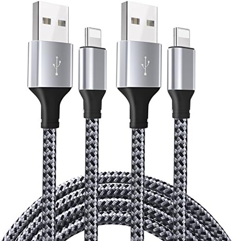 Moallia Lightning Cable, 2Pack 6FT USB IPhone Charging Charger Cables Nylon Braided Cord IPhone Cable For X / 8 / 7 / 6 / 6s / plus / 5c / 5s / SE, iPod, iPad and More（Black）