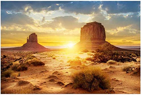 Aquarium Poster, Desert Landscape Wall Art for Fish Tank Terrarium Background Thick PVC Adhesive Static Cling Wallpaper Sticker for Aquarium Decoration